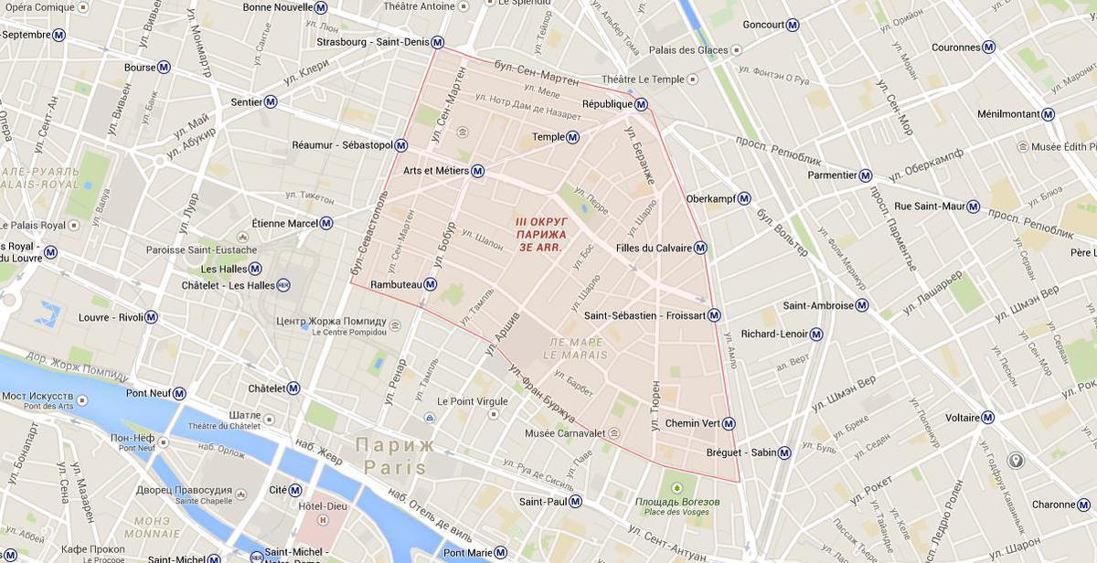 Карта мостов парижа