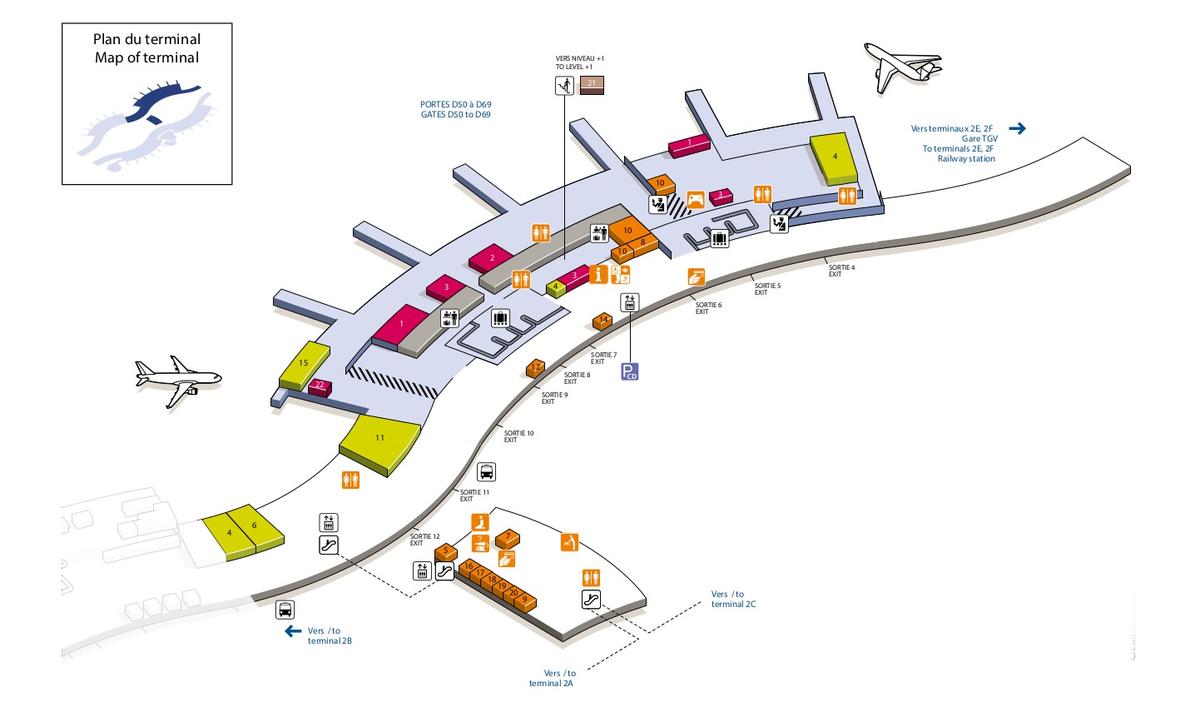 Шарль де голль аэропорт схема терминалов на русском