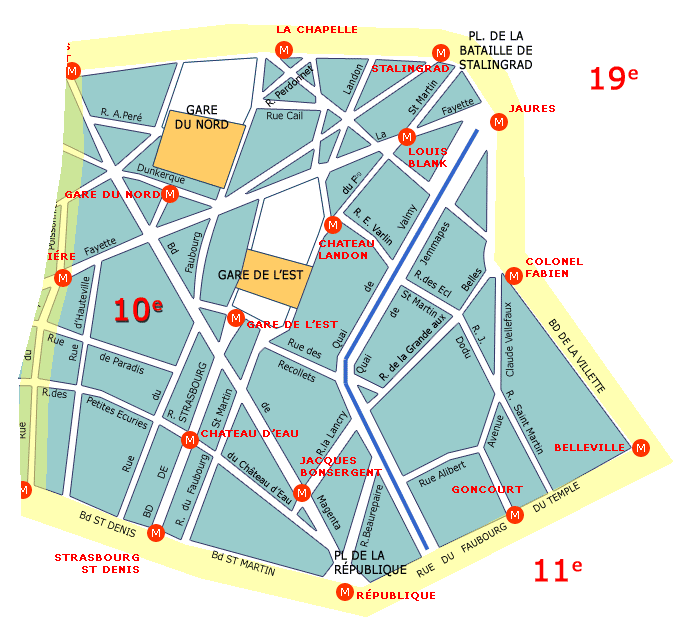 Схема районов парижа