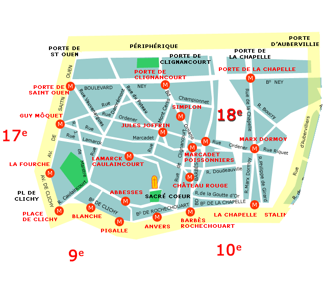 Карта районов парижа